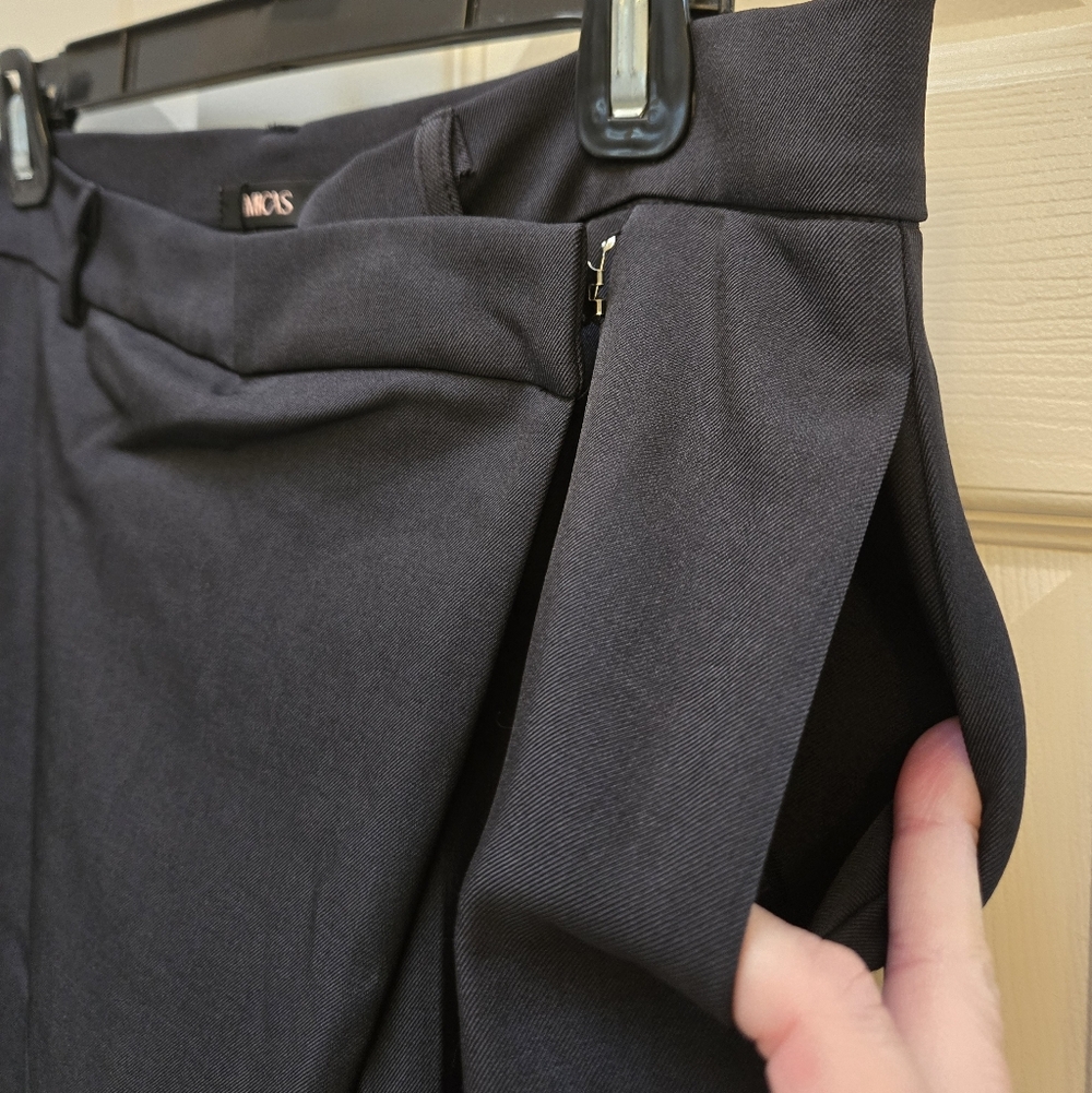 NWT Micas Asymmetrical Elegant Black Wide-Leg Pants, Large - Picture 5 of 12